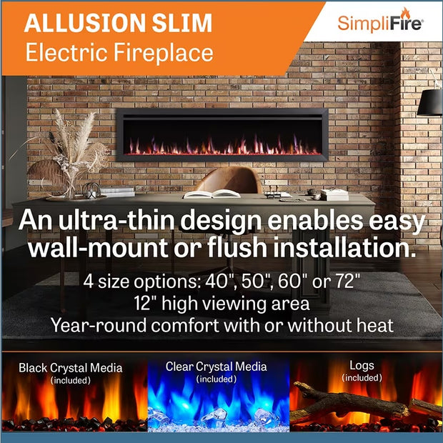 Allusion Slim Electric Fireplace