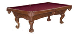 8' Tremont Ball and Claw Pool Table - Chestnut Finish
