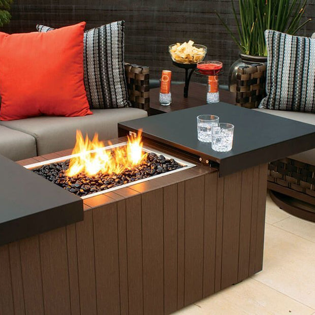 48"x24" Functional Fire Pit - Smooth Black Top