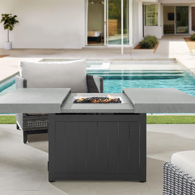 42" Square Functional Fire Pit - Smooth Concrete Top