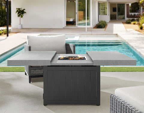 42" Square Functional Fire Pit - Smooth Concrete Top