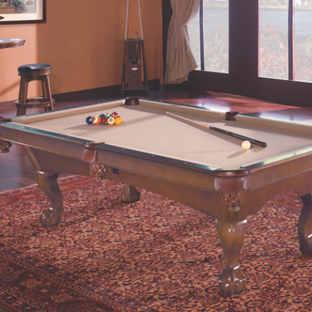 8' Tremont Ball and Claw Pool Table - Chestnut Finish
