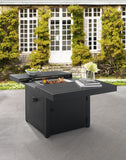 42" Square Functional Fire Pit - Smooth Black Top